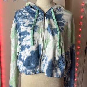 cropped tie dye jacket